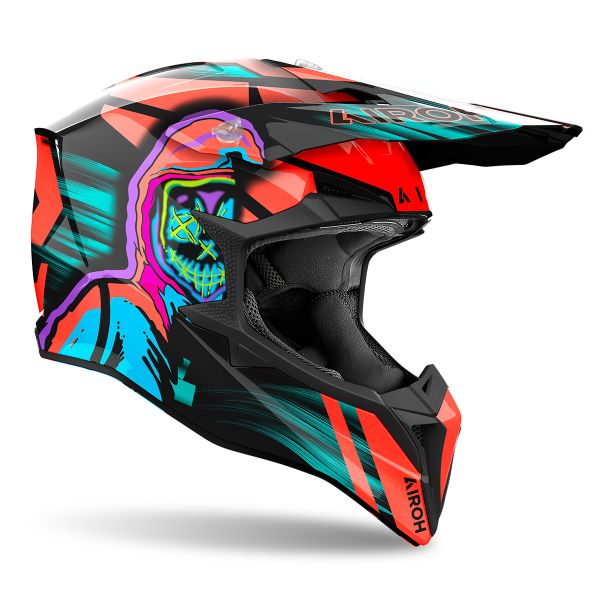 CASCO MOTOCROSS AIROH WRAAP DIAMOND LUCIDO