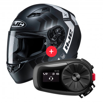 Pack Casco Moto Kit Bluetooth Hjc Cs Martial Mc Sh Kit