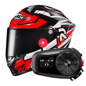 Pack Casco Moto Kit Bluetooth Hjc Rpha Arenas Replica Mc Kit