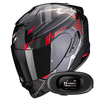 Pack Casco Moto Kit Bluetooth Scorpion Exo Evo Air Shell Black Red Kit Bluetooth R