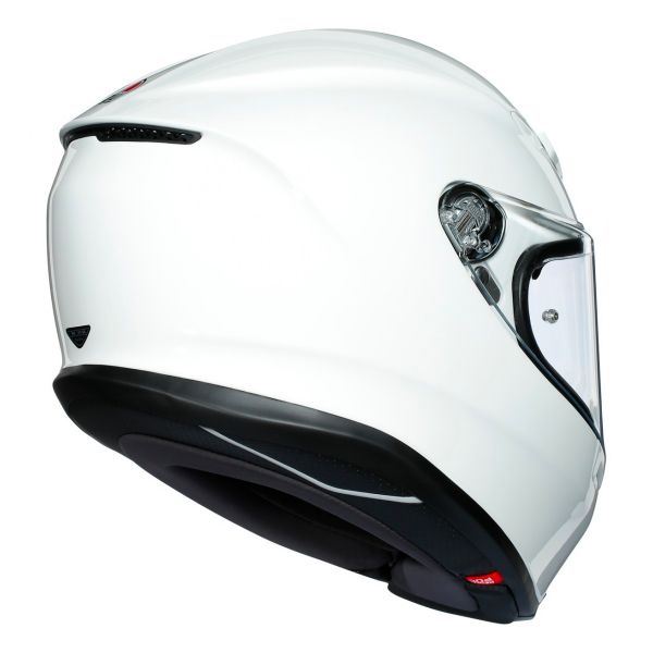 Casco integrale moto AGV K6 Minimal pure black white red fibra di carbonio