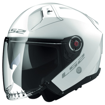 LS2 COPTER GLOSS WHITE CASCO JET DOPPIA VISIERA