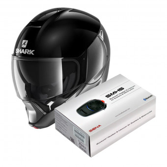 Pack Casco Moto Kit Bluetooth Shark Evojet Dual Blank AKA Kit Bluetooth SMH5 Solo ICasque It