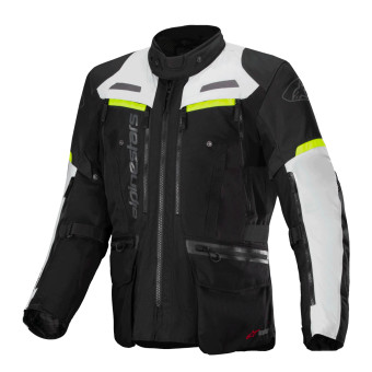 Giacche Moto Lunghe Alpinestars Bogota Pro Drystar Black Ice Gray Yellow Fluo