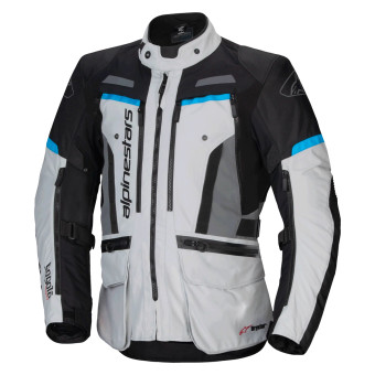 Giacche Moto Lunghe Alpinestars Bogota Pro Drystar Ice Gray Black Cyan