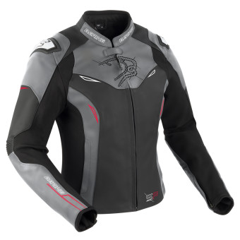 Giacca Moto Bering Lady Snap Black Grey Red pronto per l'invio