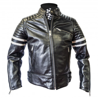 Giubbotto Moto In Pelle Helstons Modello Yukon Nero Bordeaux Vendita Online  